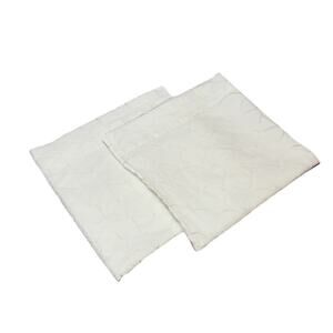 2 World Market White Geometric Curtain Panels Drapes Semi Sheer 84 Long Pair